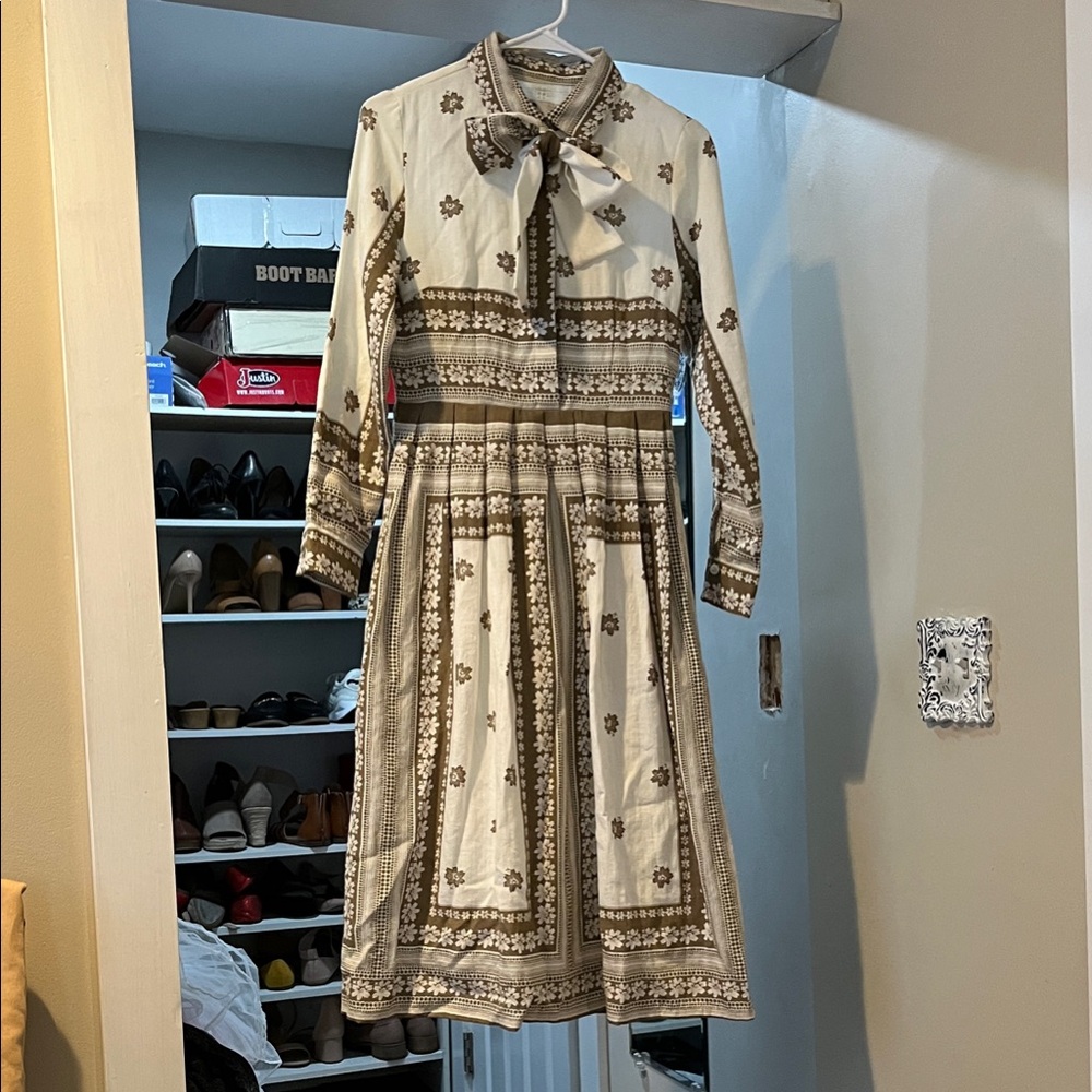 Dainty Jewells cream and brown dress